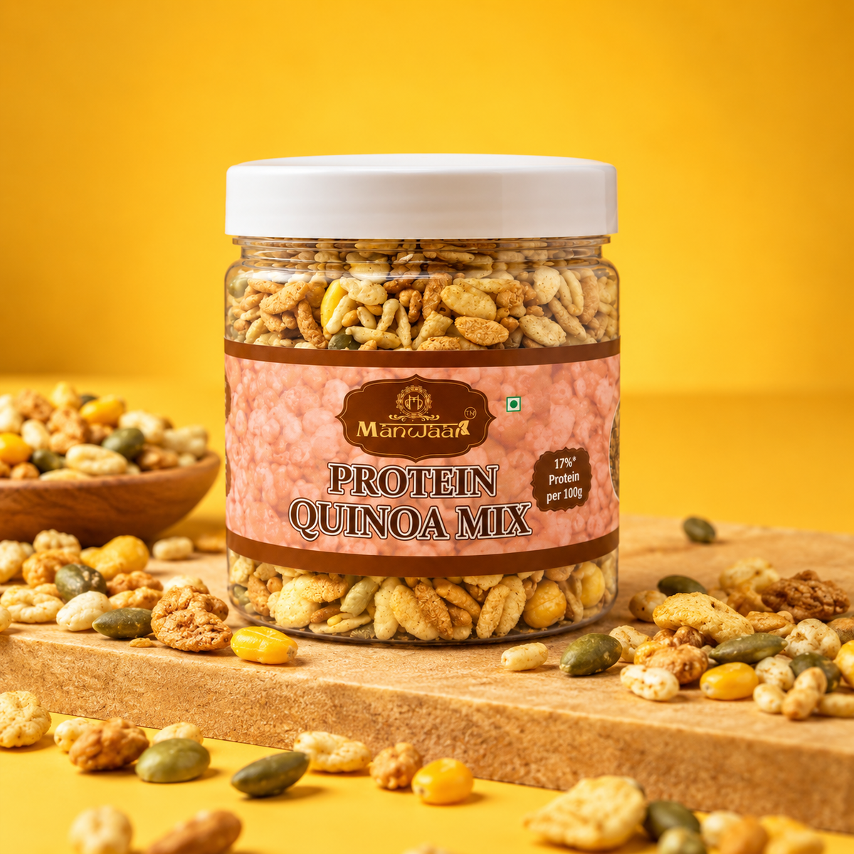 Manwaar Protein Quinoa Salad Mix | Roasted Quinoa Snack | Healthy Roasted Mix