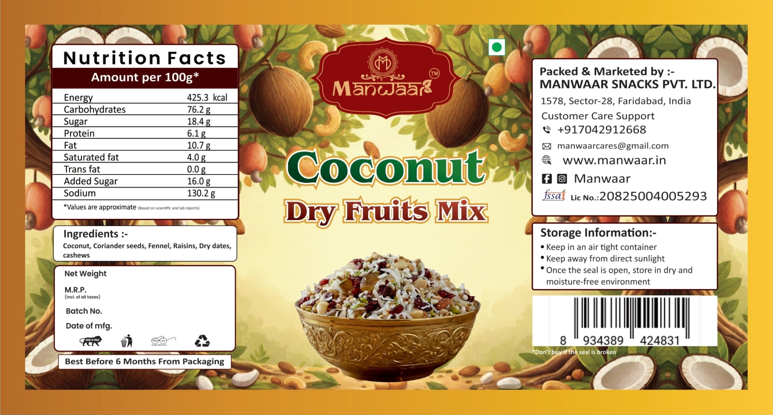 Coconut Dry Fruit Mix
